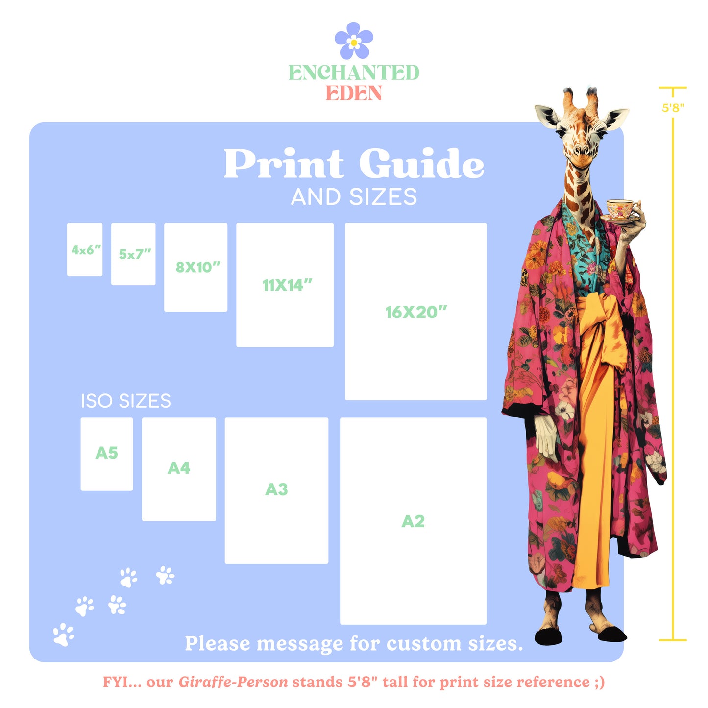 a giraffe is wearing a robe and standing in front of a blue background