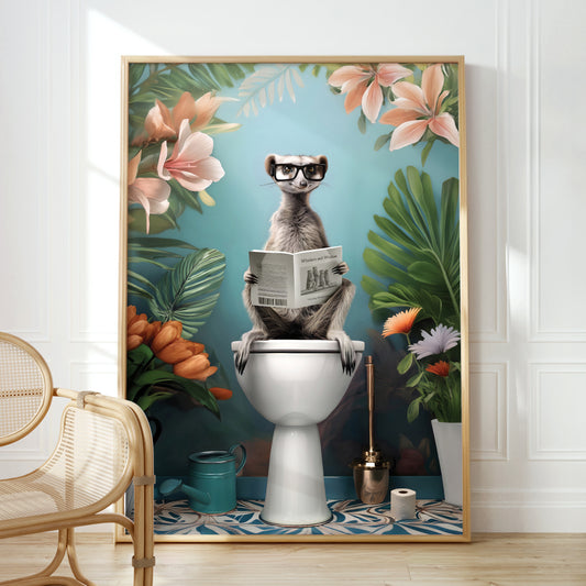 a cat sitting on a toilet reading a newspaper