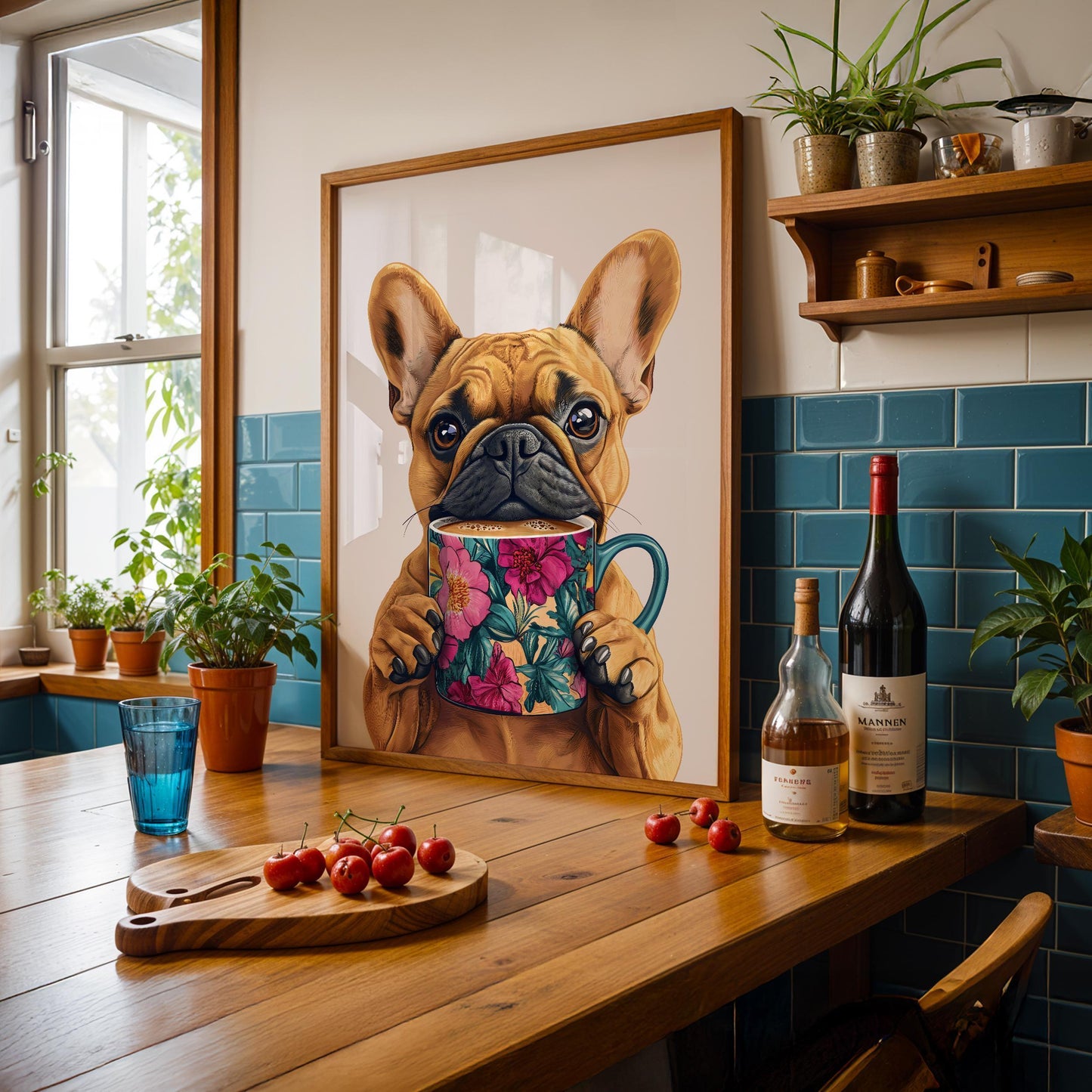 French Bulldog Wall Art - Set of 3 Coffee Kitchen Prints